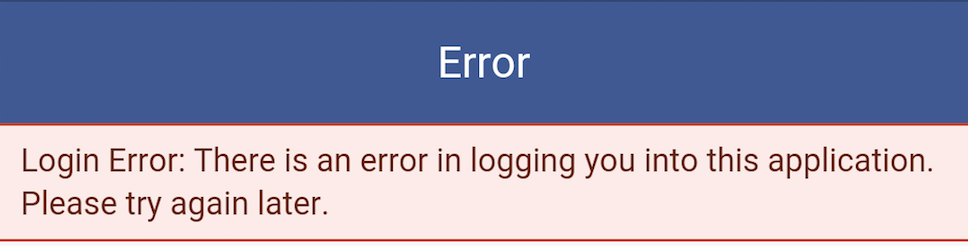 Facebook Login Error Tapas